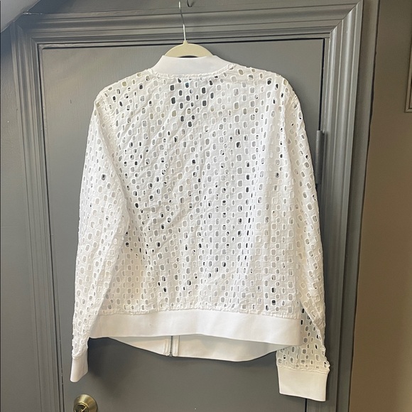 Boutique 9 White Eyelet Bomber Jacket - Picture 3 of 5